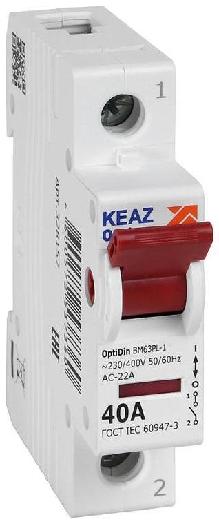 КЭАЗ 328157 Выключатель нагрузки модульный OptiDin BM63PL-б140-УХЛ3 (BM63PL) [в упаковке 12, цена за 1 шт]