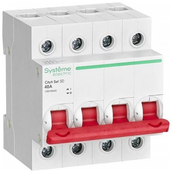 Systeme Electric C9S16440 Выключатель нагрузки модульный 4П 40А City9 [в упаковке 3, цена за 1 шт]