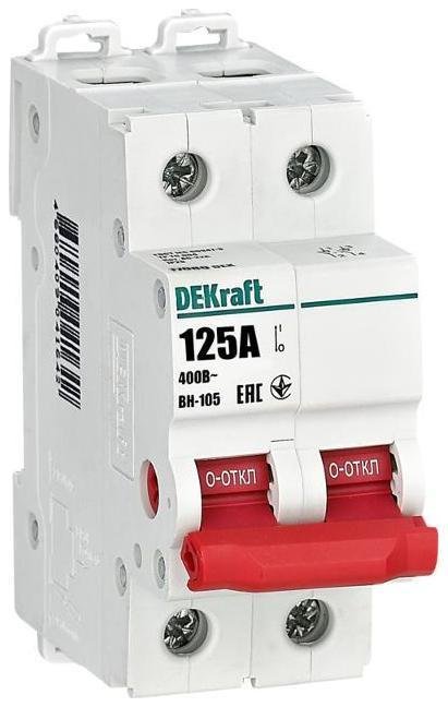 DEKraft 17089DEK Выключатель-разъединитель 2Р 125А ВН-105