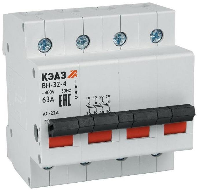 КЭАЗ 141643 Выключатель нагрузки модульный ВН-32-4100-УХЛ3