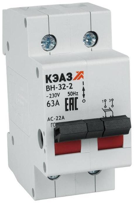 КЭАЗ 141639 Выключатель нагрузки модульный ВН-32-2100-УХЛ3
