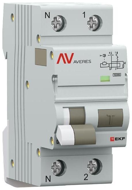 EKF rcbo10-1pn-40C-30-ac-av Дифференциальный автомат (УЗО) DVA-10 1P+N 40А (C) 30мА (AC) 10кА AVERES