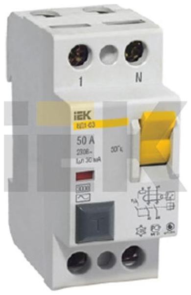 IEK MDV10-2-040-300 Выключатель дифференциальный (УЗО) ВД1-63 2п 40А 300мА тип AC