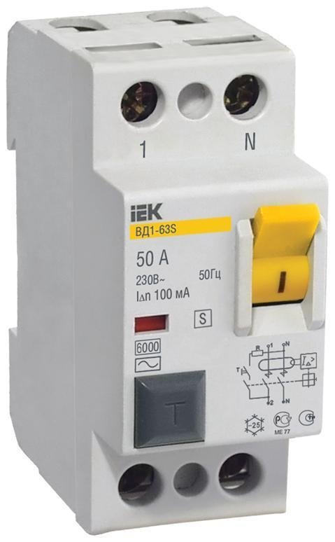 IEK MDV12-2-040-300 Выключатель дифференциальный (УЗО) ВД1-63S 2п 40А 300мА тип AC