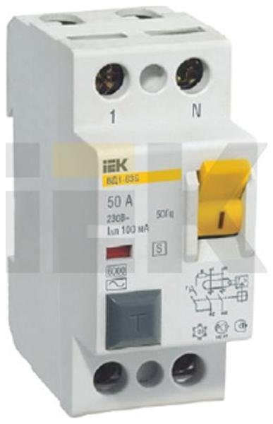IEK MDV12-2-050-100 Выключатель дифференциальный (УЗО) ВД1-63S 2п 50А 100мА тип AC