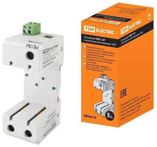 TDM electric SQ0201-0016 Основание ОПС1 2Р с контактом сигнализации 1НО