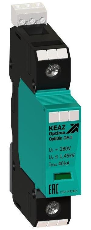 КЭАЗ 114294 Ограничитель импульсных перенапряжений (УЗИП) OptiDin OM-II-1-280/40