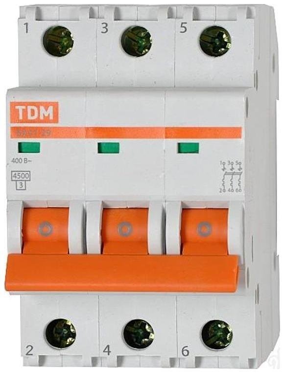 TDM electric SQ0206-0165 Выключатель автоматический трехполюсный ВА47-29 2А D 4,5кА