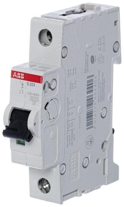 ABB 2CDS251001R0021 Выключатель автоматический однополюсный S201 2А D 6кА (S201 D2)
