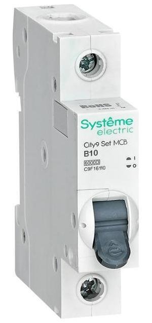 Systeme Electric C9F16110 Выключатель автоматический однополюсный 10A B 6kA City9