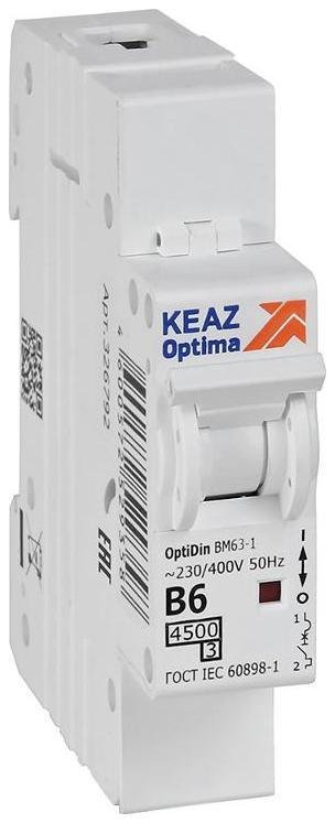 КЭАЗ 329499 Выключатель автоматический однополюсный OptiDin BM63-1B6-4,5-УХЛ3