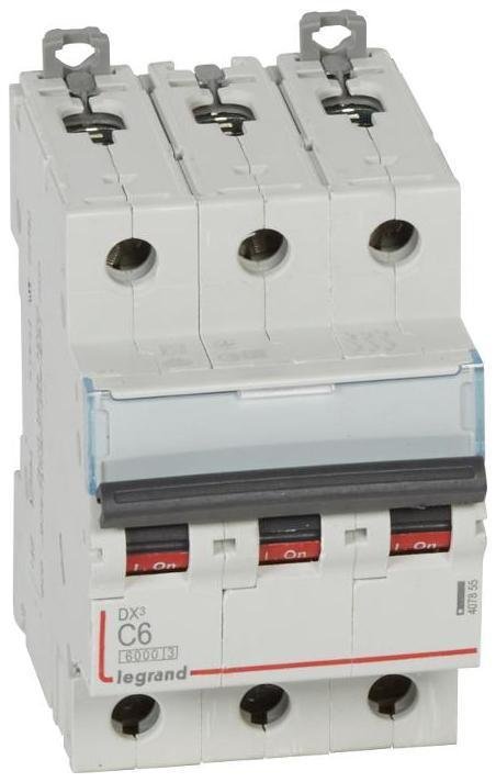 Legrand 407855 Выключатель автоматический трехполюсный DX3 6000 6А C 10кА