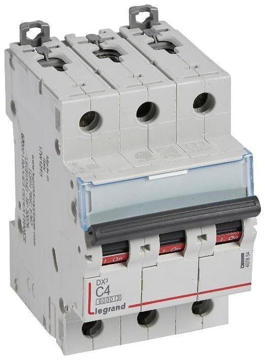 Legrand 407854 Выключатель автоматический трехполюсный DX3 6000 4А C 10кА