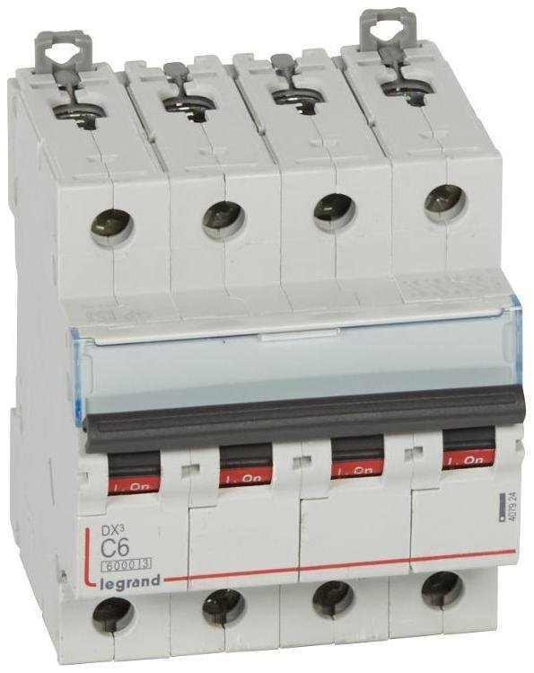 Legrand 407924 Выключатель автоматический четырехполюсный DX3 6000 6А C 10кА