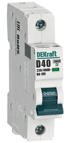 DEKraft 13205DEK Выключатель автоматический однополюсный ВА-105 40А D 10кА