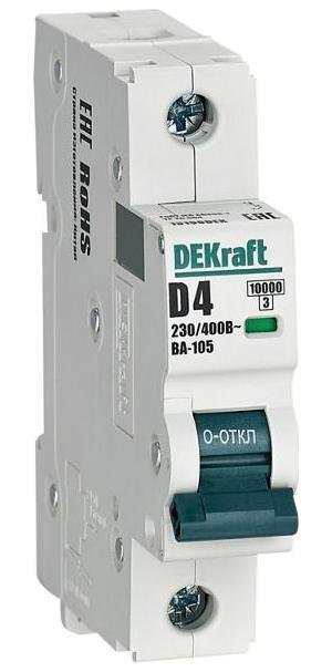 DEKraft 13198DEK Выключатель автоматический однополюсный ВА-105 4А D 10кА