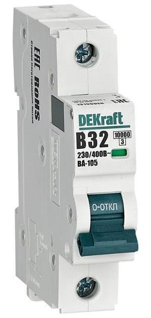 DEKraft 13108DEK Выключатель автоматический однополюсный ВА-105 32А B 10кА