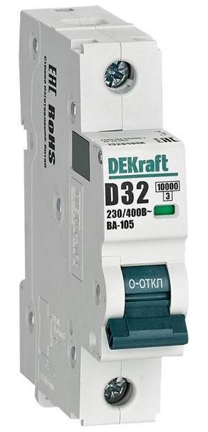 DEKraft 13204DEK Выключатель автоматический однополюсный ВА-105 32А D 10кА