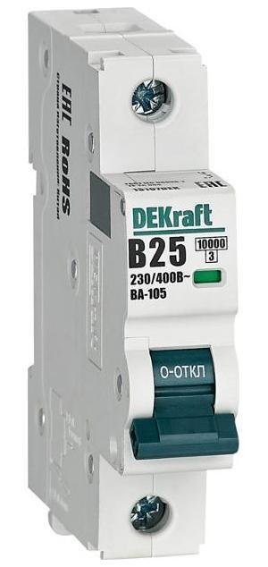 DEKraft 13107DEK Выключатель автоматический однополюсный ВА-105 25А B 10кА