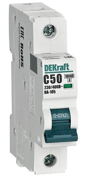 DEKraft 13158DEK Выключатель автоматический однополюсный ВА-105 50А C 10кА