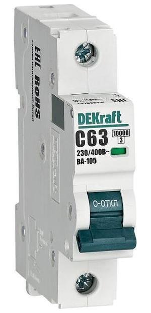 DEKraft 13159DEK Выключатель автоматический однополюсный ВА-105 63А C 10кА