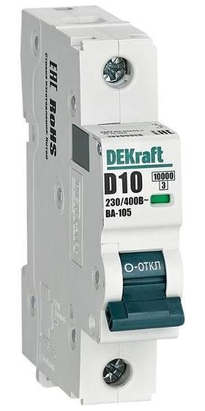 DEKraft 13200DEK Выключатель автоматический однополюсный ВА-105 10А D 10кА