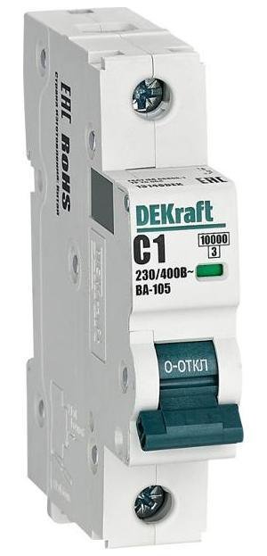 DEKraft 13148DEK Выключатель автоматический однополюсный ВА-105 1А C 10кА