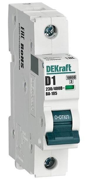 DEKraft 13196DEK Выключатель автоматический однополюсный ВА-105 1А D 10кА