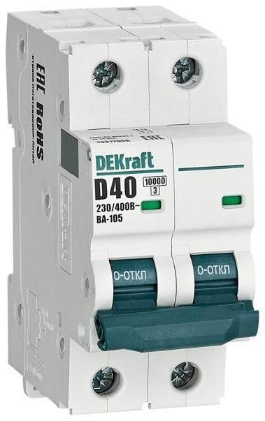 DEKraft 13217DEK Выключатель автоматический двухполюсный ВА-105 40А D 10кА
