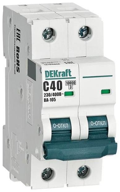 DEKraft 13169DEK Выключатель автоматический двухполюсный ВА-105 40А C 10кА
