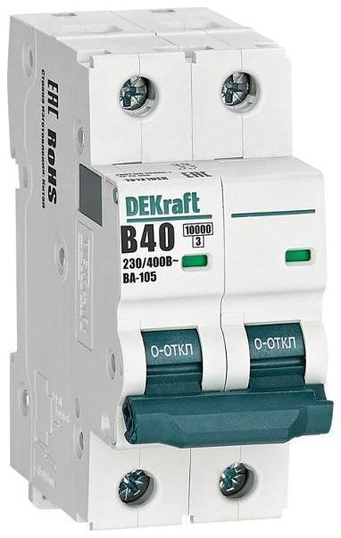 DEKraft 13121DEK Выключатель автоматический двухполюсный ВА-105 40А B 10кА