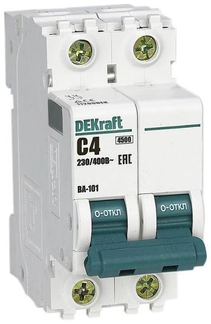 DEKraft 11209DEK Выключатель автоматический двухполюсный ВА-101 4А C 4,5кА