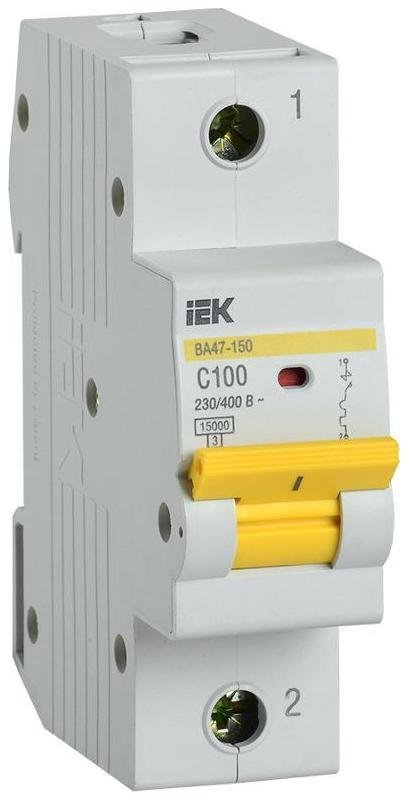 IEK MVA50-1-100-C Выключатель автоматический однополюсный ВА47-150 100А C 15кА KARAT