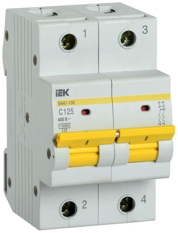 IEK MVA50-2-125-C Выключатель автоматический двухполюсный ВА47-150 125А C 15кА KARAT