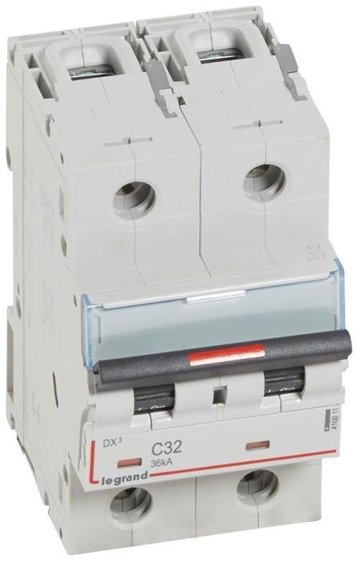 Legrand 410011 Выключатель автоматический двухполюсный DX3 32A C 36кА (3 мод)