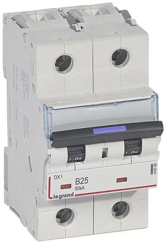 Legrand 410100 Выключатель автоматический двухполюсный DX3 25А B 50кА (3 мод)