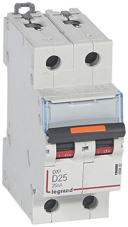 Legrand 409822 Выключатель автоматический двухполюсный DX3 25А D 25кА