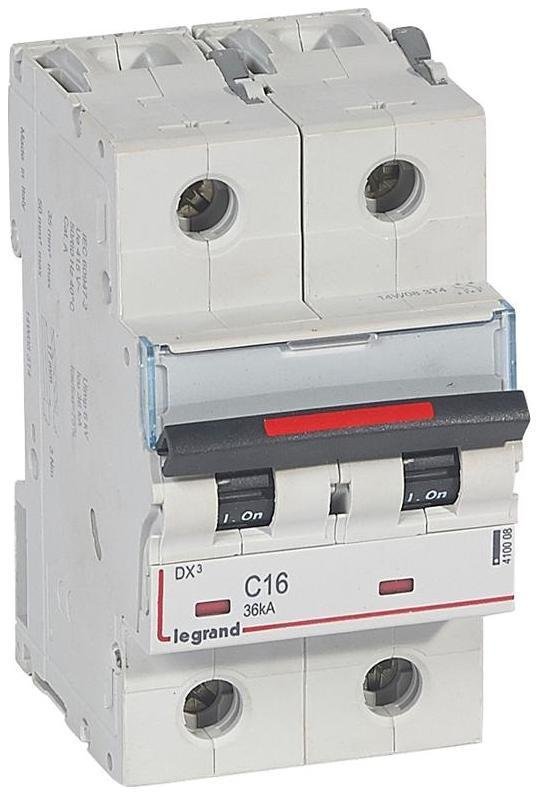 Legrand 410008 Выключатель автоматический двухполюсный DX3 16A C 36кА (3 мод)