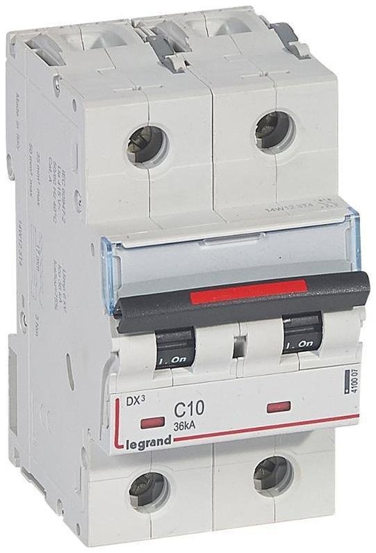 Legrand 410007 Выключатель автоматический двухполюсный DX3 10A C 36кА (3 мод)