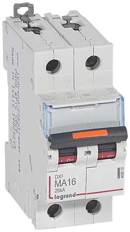 Legrand 409872 Выключатель автоматический двухполюсный DX3 16А MA 25кА