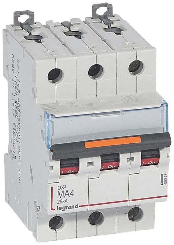 Legrand 409878 Выключатель автоматический трехполюсный DX3 4А MA 25кА
