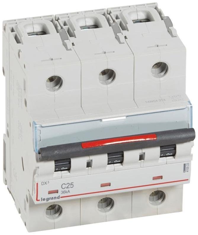 Legrand 410023 Выключатель автоматический трехполюсный DX3 25A C 36кА (4,5 мод)