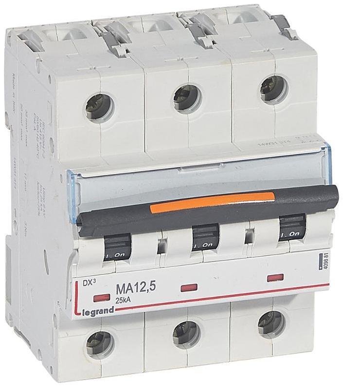 Legrand 409881 Выключатель автоматический трехполюсный DX3 12,5А MA 25кА (4,5 мод)