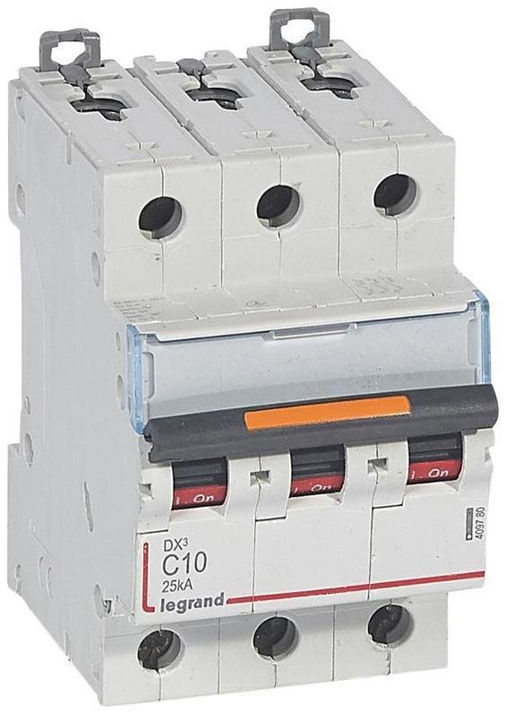 Legrand 409780 Выключатель автоматический трехполюсный DX3 10А C 25кА