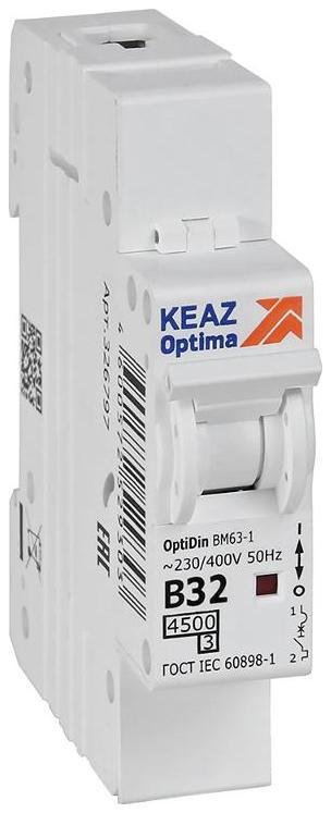 КЭАЗ 329504 Выключатель автоматический однополюсный OptiDin BM63-1B32-4,5-УХЛ3 [в упаковке 12, цена за 1 шт]