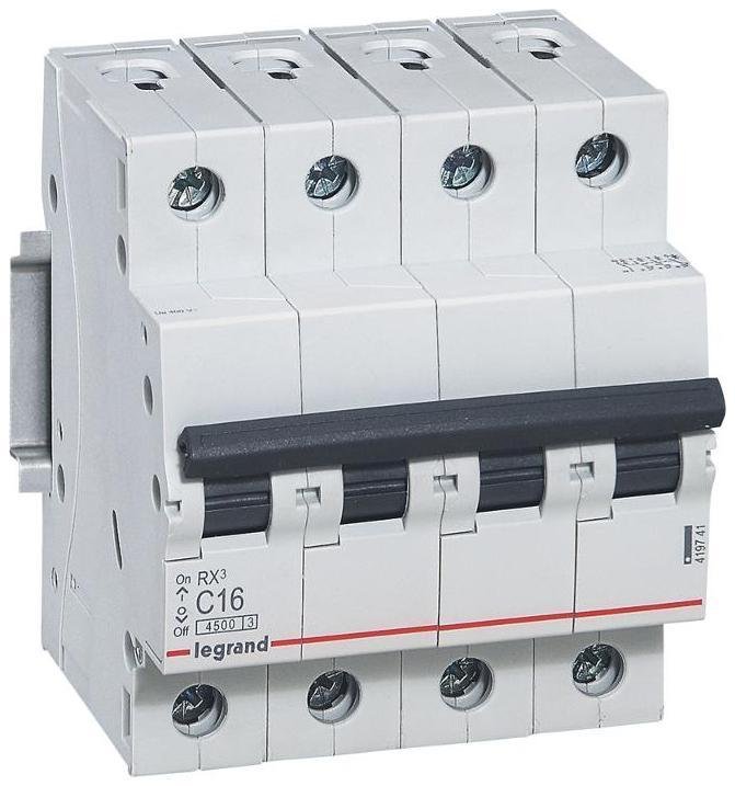 Legrand 419745 Выключатель автоматический четырехполюсный RX3 4500 40А C 4,5кА