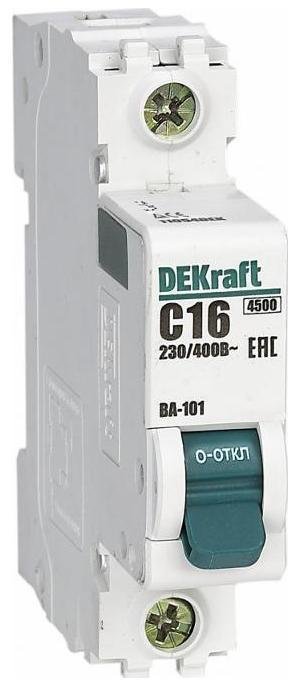 DEKraft 11154DEK Выключатель автоматический однополюсный ВА-101 1Р 5А характеристика D 4,5кА