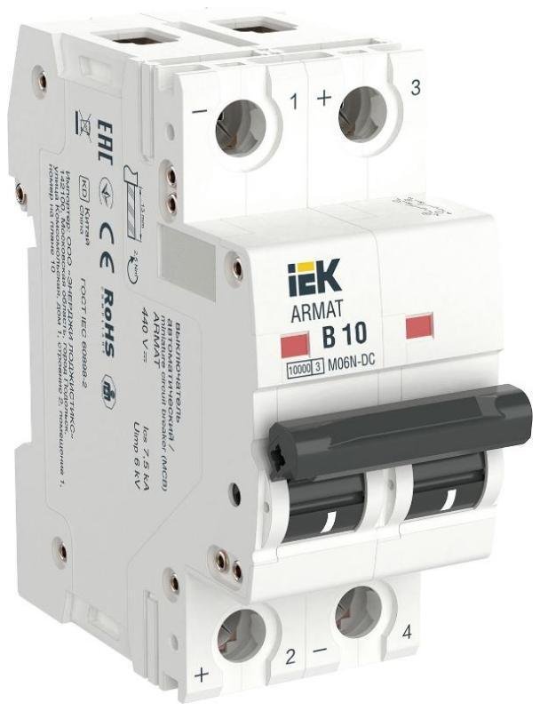IEK AR-M06N-2-B010DC ARMAT Авт. выкл. M06N-DC 2P B 10А