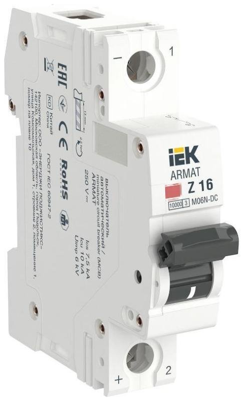 IEK AR-M06N-1-Z016DC ARMAT Авт. выкл. M06N-DC 1P Z 16А