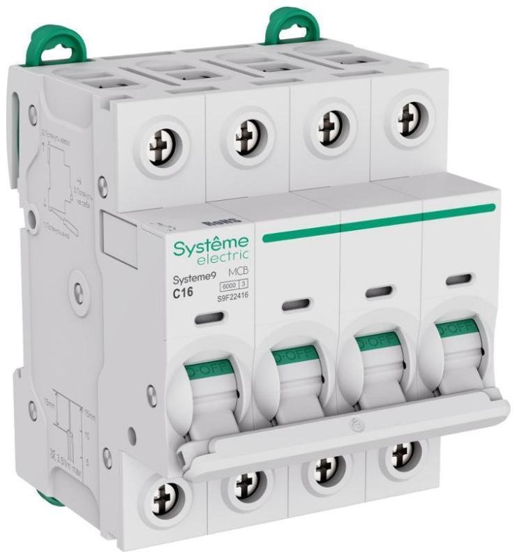 Systeme Electric S9F22416 Автоматический выключатель (АВ) C 16A 4P 6kA 400В